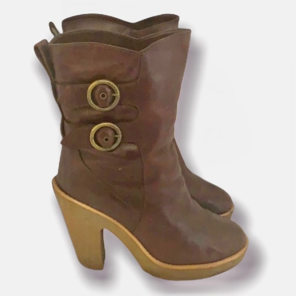 Authentic Marc by Marc Jacobs Sherpa lined leather designer boots sz 5 Euro 35 - Picture 3 of 8